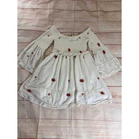 Free People Women's White Counting Daisies Embroidered Mini Dress - Medium - Picture 15 of 16